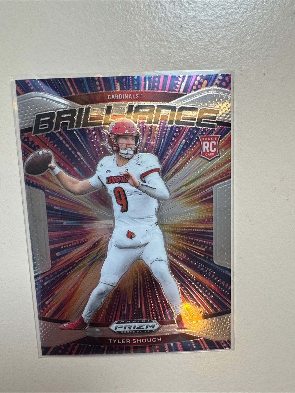 Panini Brilliance Tyler Shough Card - White, Red, Gold Holographic